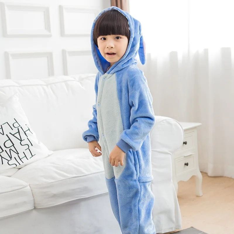 children unicorn pajamas kids stitch pijamas boys animal jumpsuits baby girls flannel kigurumi onesies for winter warm overalls