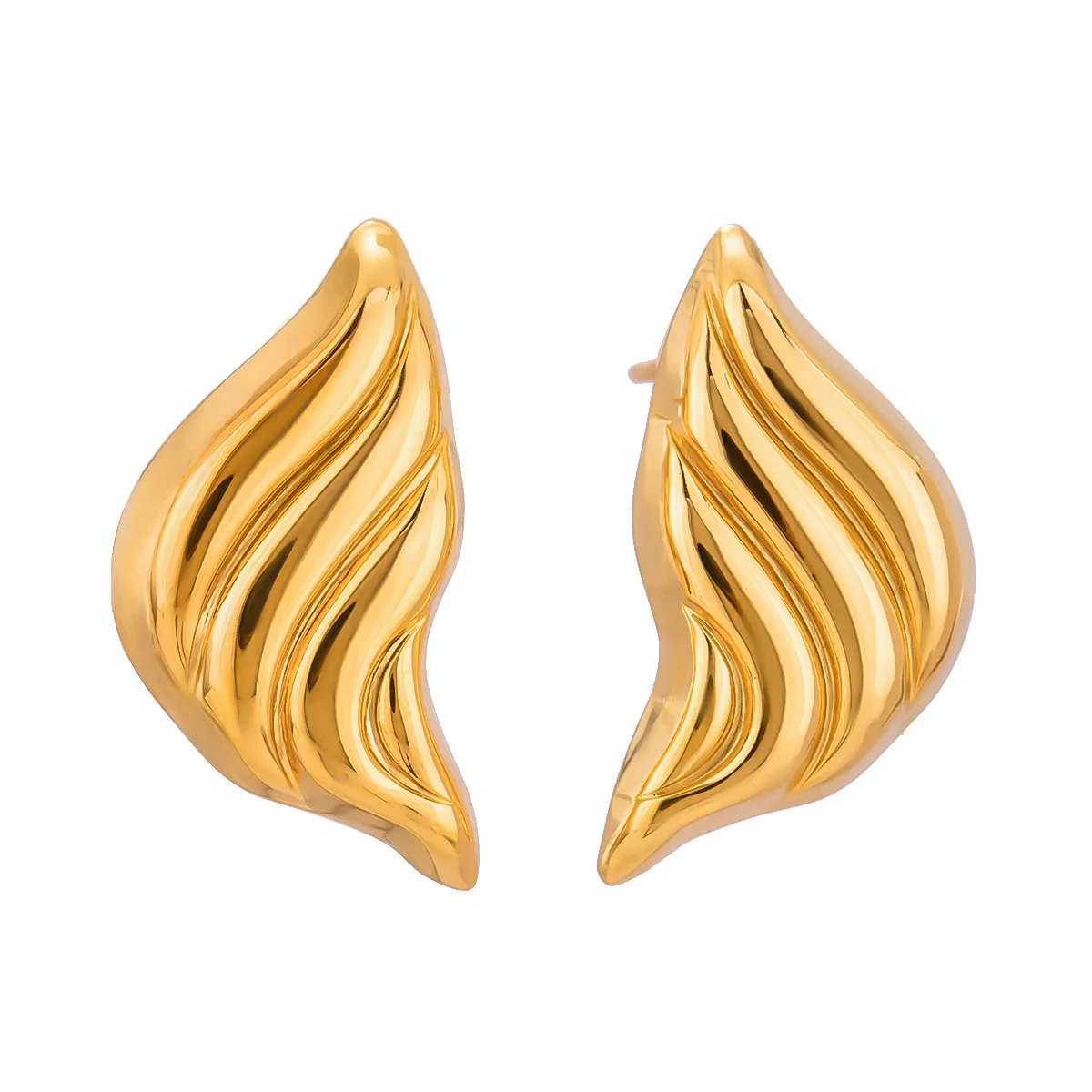 

Stainless Steel PVD 18K Gold Plated Tarnish Waterproof Wings Stud Earring For Woman Jewelry Wholesale Trendy