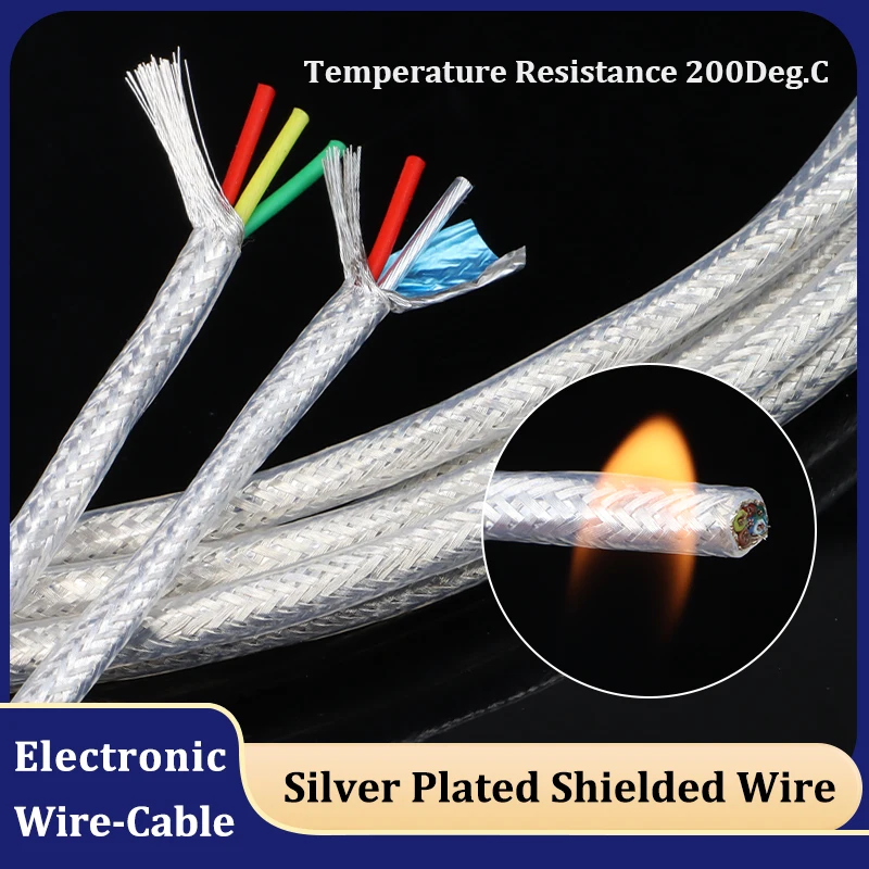 

1 - 10M High Temperature Shielded Wires 2 3 4 6 Cores DIY Hifi Audio Amplifier Speaker Headphone Line Silver Plated Copper Cable