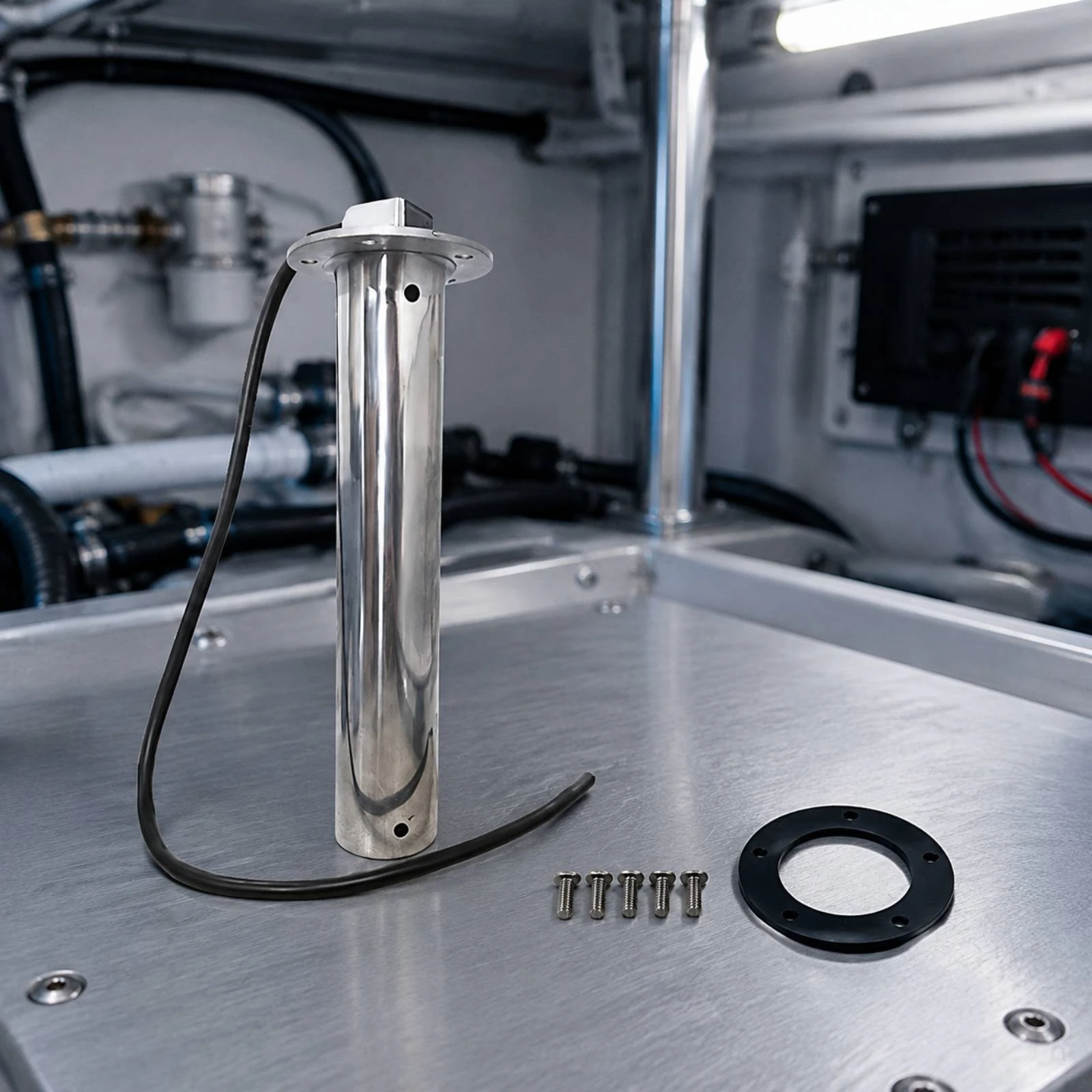 Tank Level Sensor with Stainless Steel Sensor Rugged Tank Level Sensor with Mounting Flange Long-Lasting Easy to Install