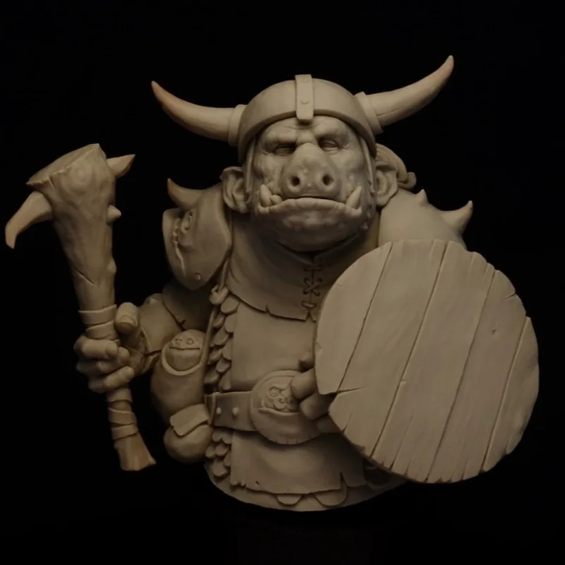 

1/12 Scale Resin Bust Assembled Model Kit Orc Mercenary Fantasy Hobby Miniature Statue Unassembled and Unpainted Diorama