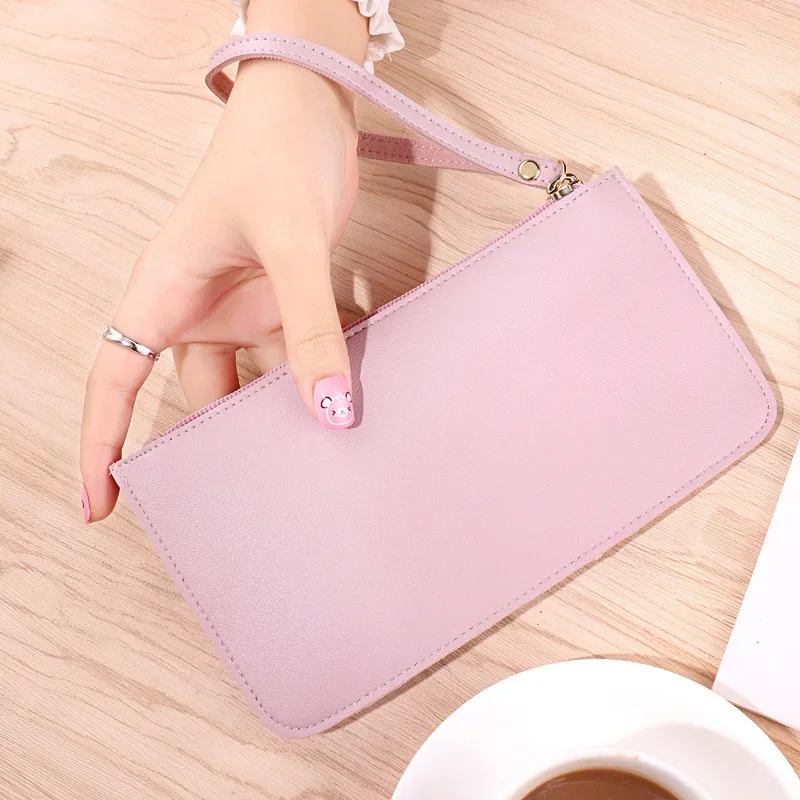 New Wholesale Soft Face Double Layer Women's Wallet, Student Handbag, Mobile Phone Bag, Large Capacity Zero Wallet