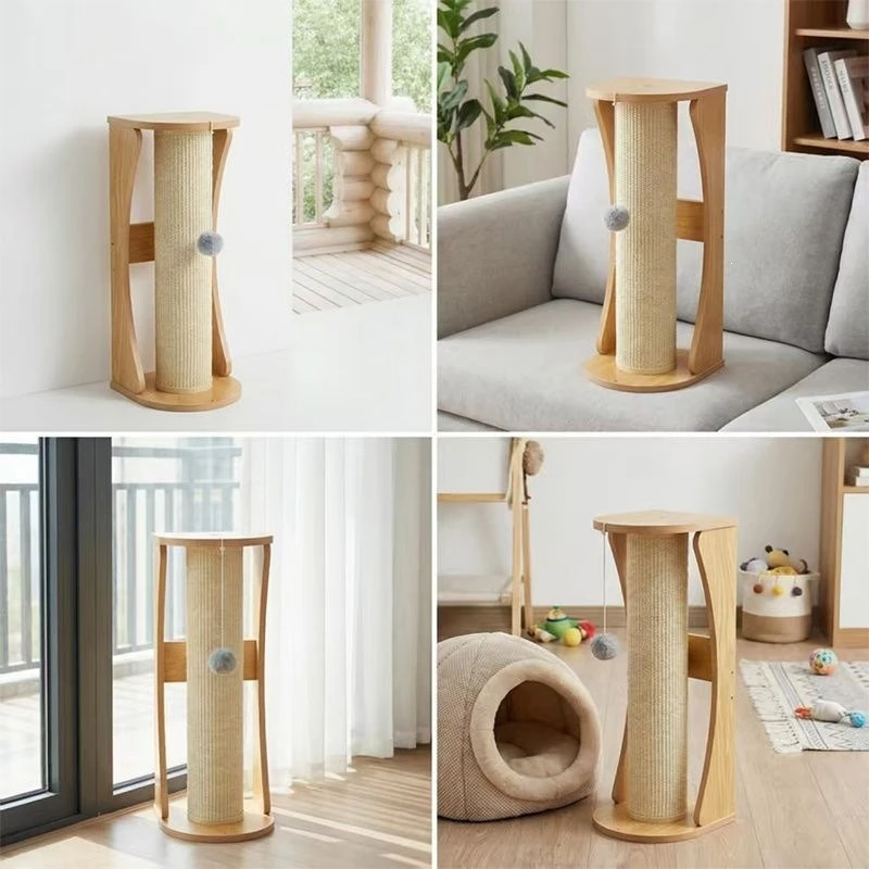 The cat scratching board is wear-resistant and cannot drop chips. Sisal cat scratching column