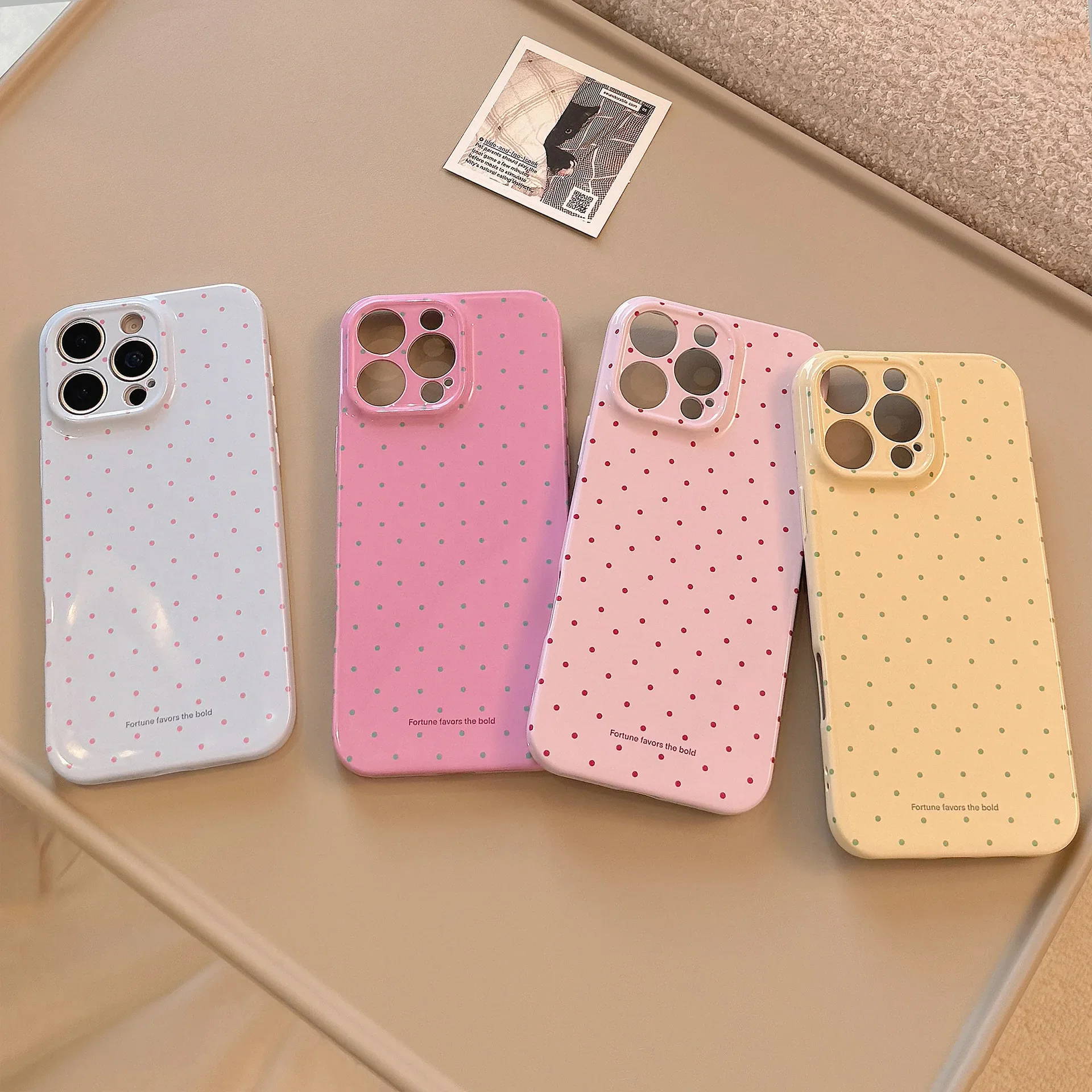 Korean Cute Polka Dot  Phone Case for Samsung Galaxy S20 S21 S22 S23 S24 S25 FE Plus Note20 Ultra 4G 5G Glossy Film Hard PC - náhled 6