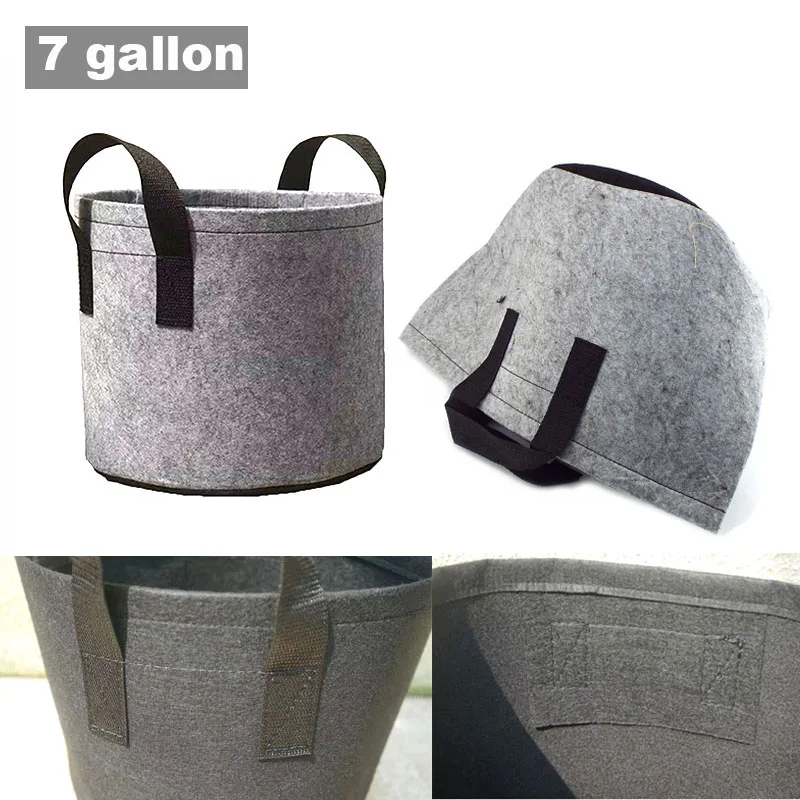 

Fabric Garden Potato Grow Container Bag Plant Growing Bag Flower Pots Vegetable Planter Tool with Handle 7 Gallon C2
