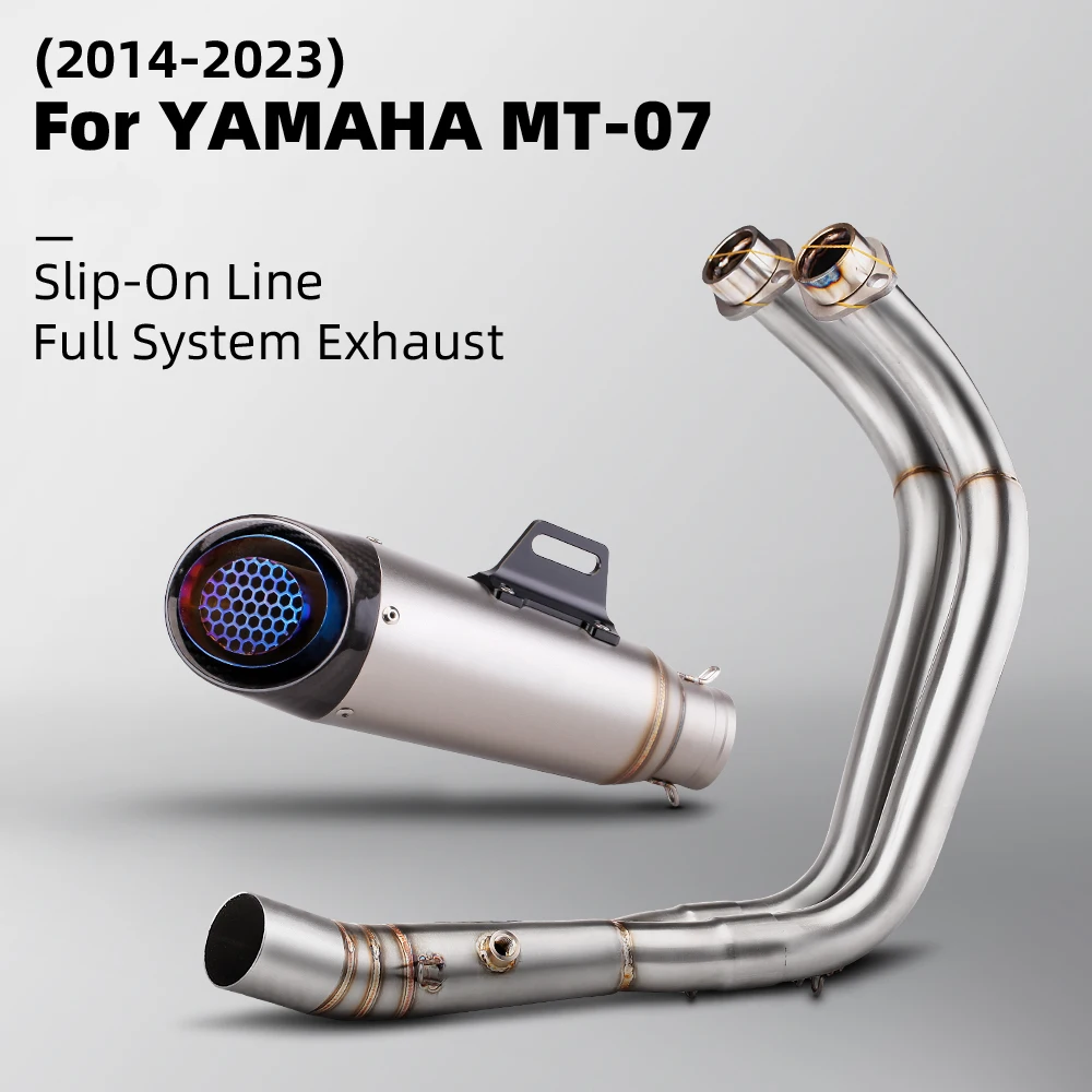 For MT-07 FZ-07 Motorcross Exhaust Front Pipe Motorcycle Muffler System Modified Escape Moto Racing YZF MT07 FZ07 TRACER