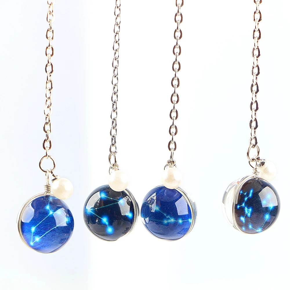 学生文具羽しおり読書発光クリエイティブしおり夜光しおりしおりペンダント 12 星座