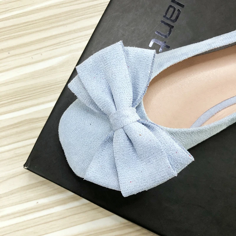 Women Flats Boat Shoes Sky Blue Round Head Bowknot Size 33-43 Flat Shoes for Female Velvet Leather High Quality Summer Shoes