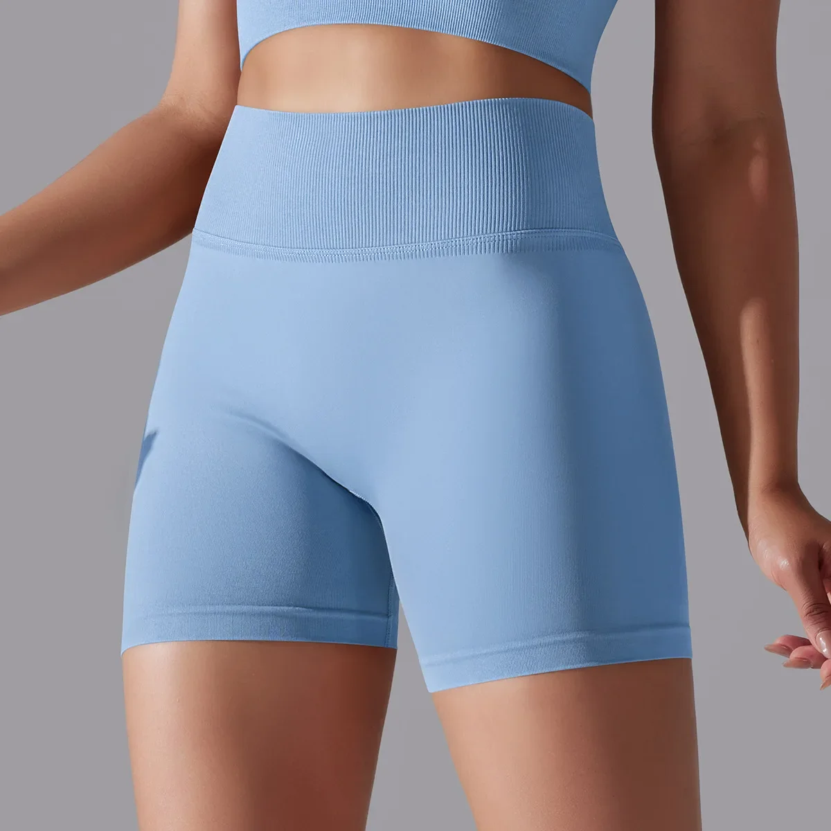 Pantalones cortos de Yoga sin costuras para mujer, mallas cortas ajustadas de realce para correr, ropa de gimnasio, ropa de entrenamiento