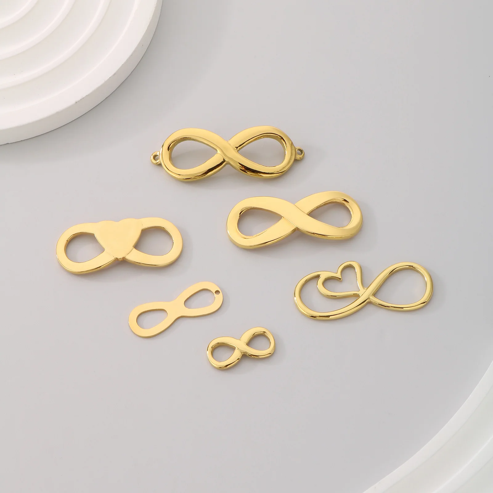 2 قطعة/الوحدة الفولاذ المقاوم للصدأ إنفينيتي رمز قلادة سوار ذاتي الصنع إكسسوارات عقد لصنع المجوهرات والاكسسوارات #4
