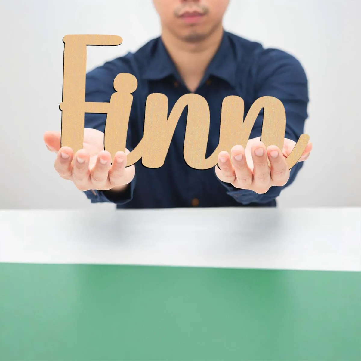 1pc Lovely Finn example Custom Text Wooden Sign Wooden Decor Wooden Plaque Vertical Orientation Door Hanging Decor