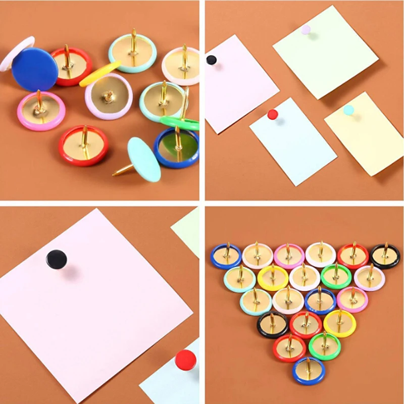 100Pcs Round Push Pins Notice Board Map Thumb Tacks Point Bulletin Drawing