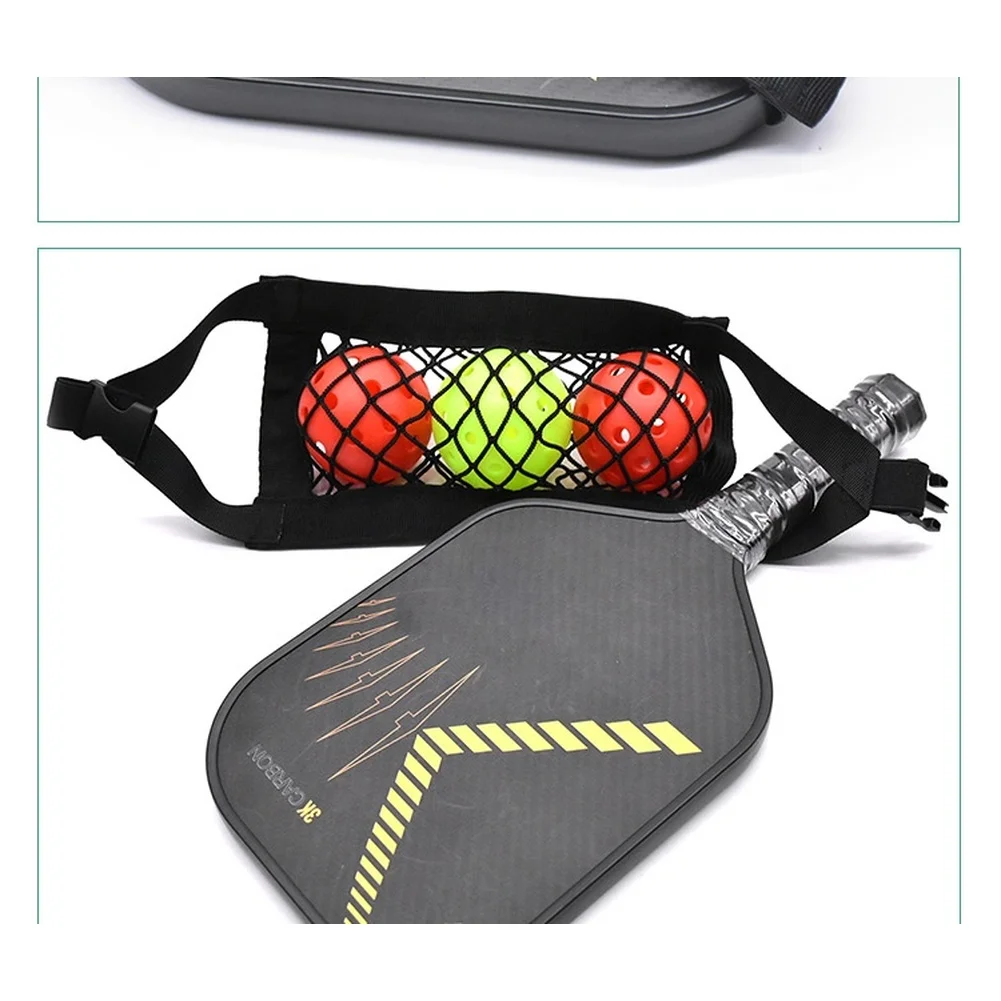 Lightweight Pickleball Storage Bag Breathable Racket Sleeve 18*13*1.5cm Pickleball Mesh Bag Adjustable Elastic Bands