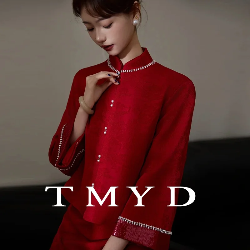 

Red Wedding Dr Suit New Chinese Sle Bride Gown Long Qipao Evening Gown for Wedding Ceremony And Banquet Cus Made