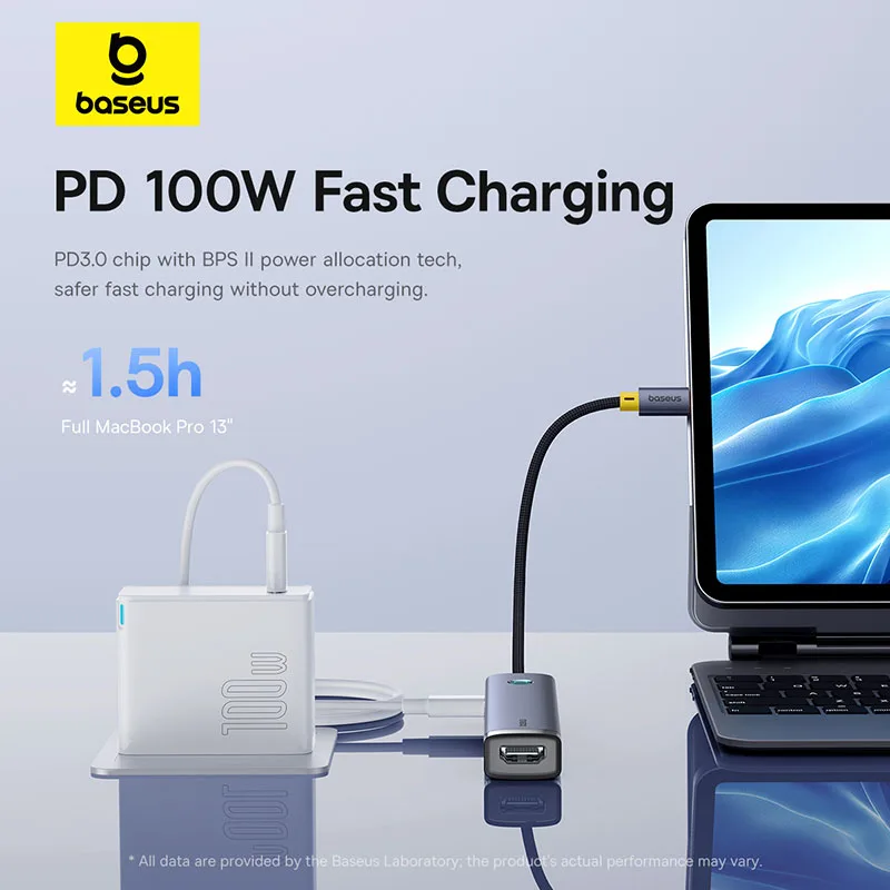 Разветвитель Baseus USB C для HDMI 4K@60 Гц Дисплей Type C 3.0 RJ45 PD 100 Вт USB 3.0 SD TF USB C Док-станция для MacBook Pro Air