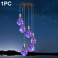 1pc Colorful Lights Solar Wind Chimes Decor Hanging Solar Lights Outdoor Decorative for Outside Balcony Bedroom Party Yard Windo