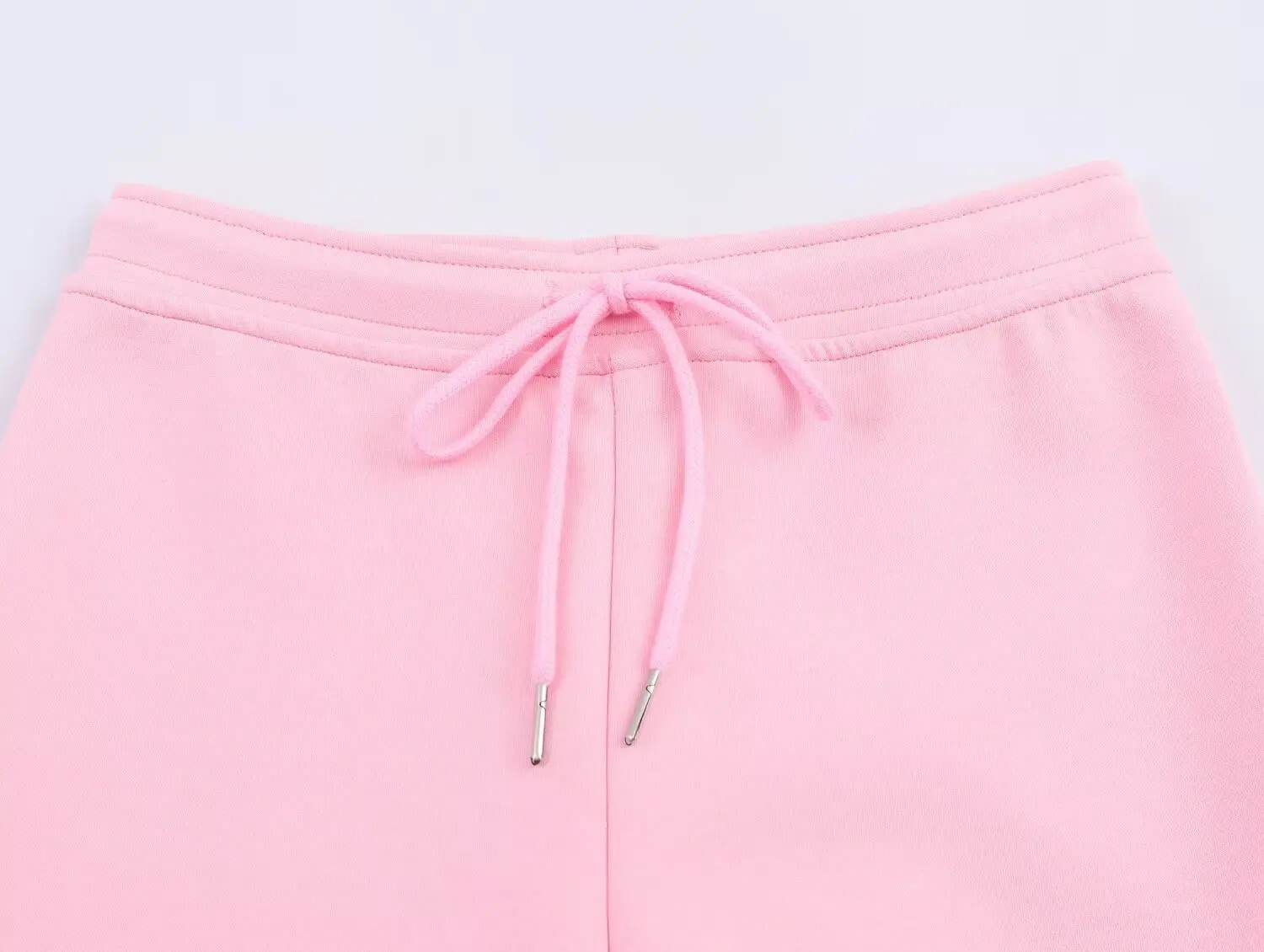 HH 秋の女性用ソリッドニットパンツスーツ、ルーズラウンドネック長袖ジッパー付きジャケット+伸縮性ウエストドローストリングベルボトムパンツ