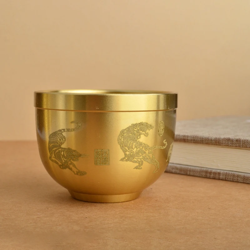 Feng Shui Treasure Bowl Vat Brass Copper Offering Bowl Small Serving Dessert Bowls Wealth Figurine Attract Wealth And Good Luck