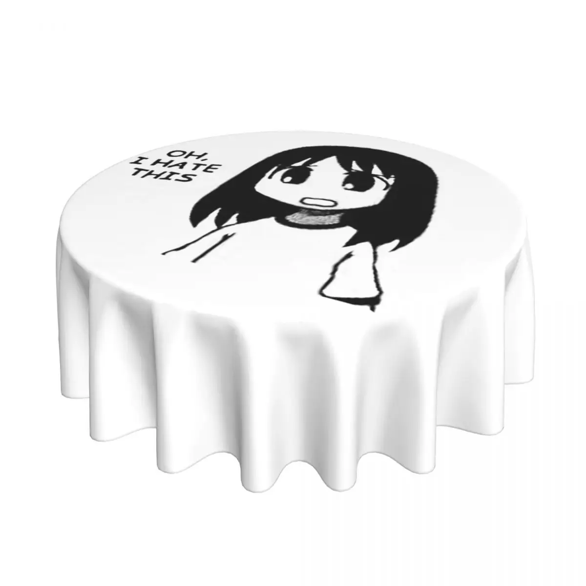 متفتحة تحقق الملف الشخصي Azumanga Daioh Osaka Ayumu Kasuga مقاوم للماء مفرش المائدة المستديرة Oilproof مفرش طاولة غطاء طاولة المطبخ