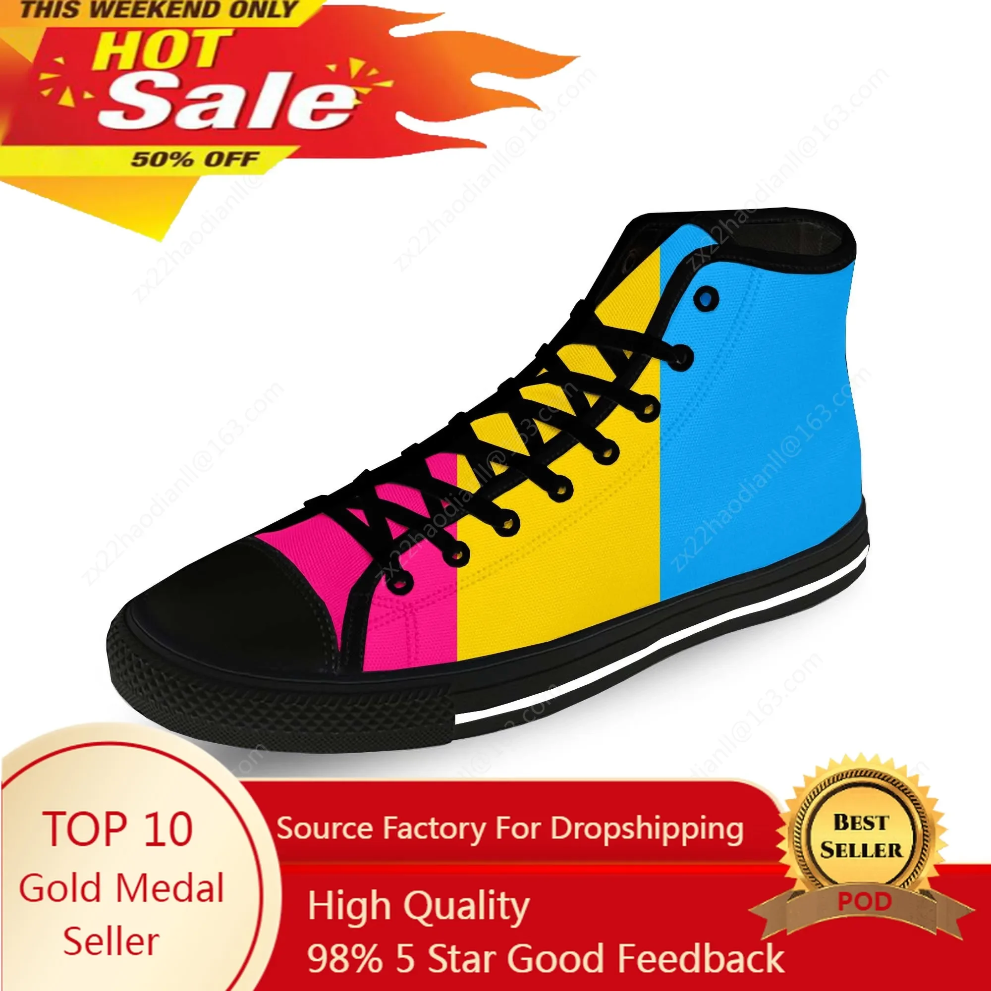 

Pansexuality Gay pride flag Funny Casual Cloth Fashion 3D Print High Top Canvas Shoes Men Women Lightweight Breathable Sneakers
