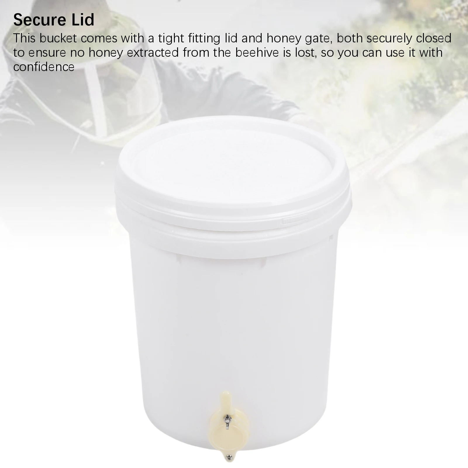5 Gallon Honey Bucket with Lid and Gate Plastic Honey Storage Container for Beekeeping 5 Gallon Bucket Honey Bucket with Gate