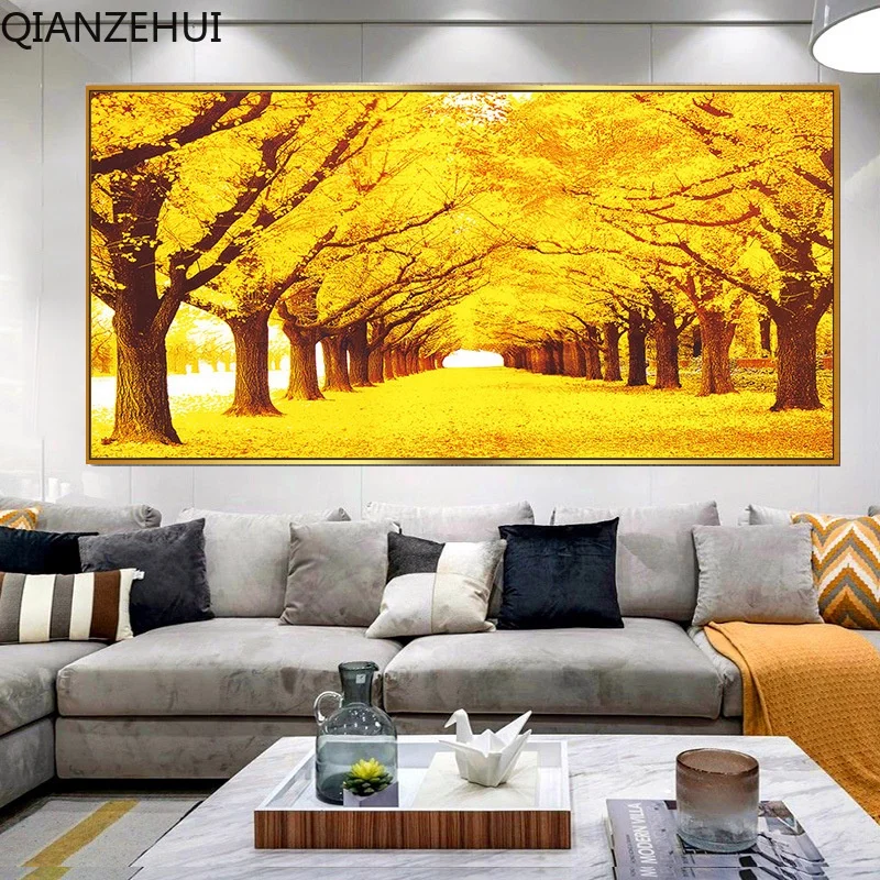 

DIY full Diamond Embroidery,Round Diamond Gold at All Ground Living room decoration rhinestone beads Diamond painting