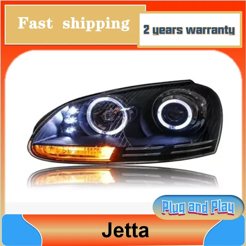 Car Styling for VW Jetta Head Lights 2006-2010 Jetta MK5 Headlight DRL Turn Signal Low High Beam Projector Lens