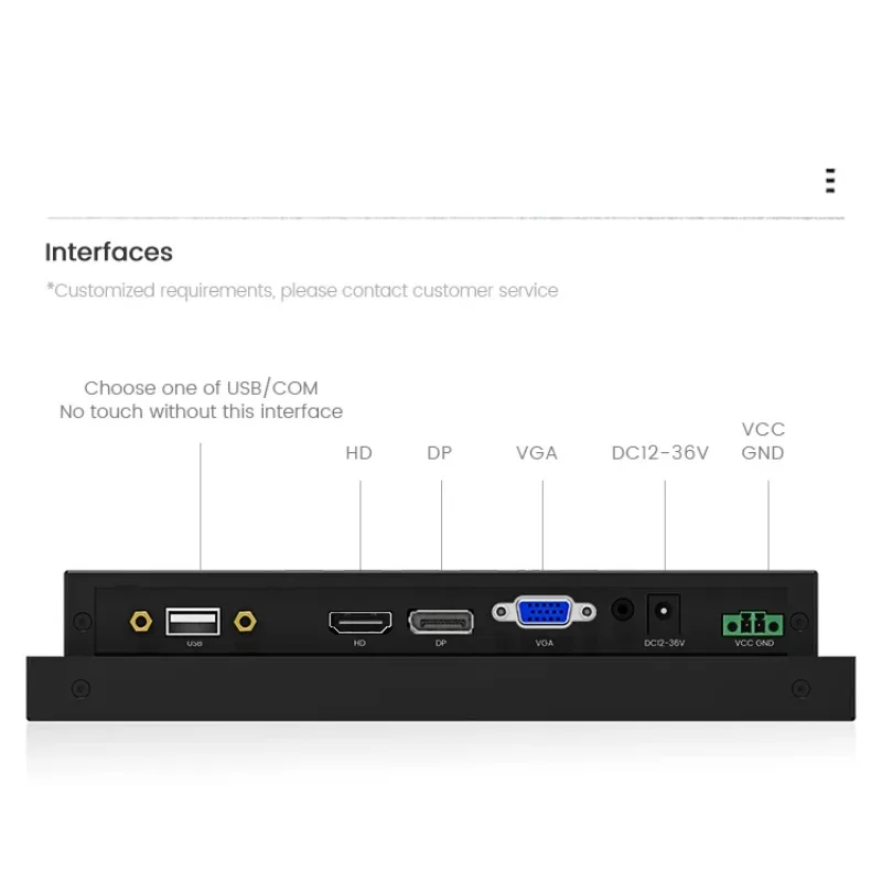 جدار جبل جزءا لا يتجزأ من 1024*768 HD DP شاشة تعمل باللمس الصناعية 8.4 بوصة شاشات LCD شاشة عرض صناعية واجهة USB #6