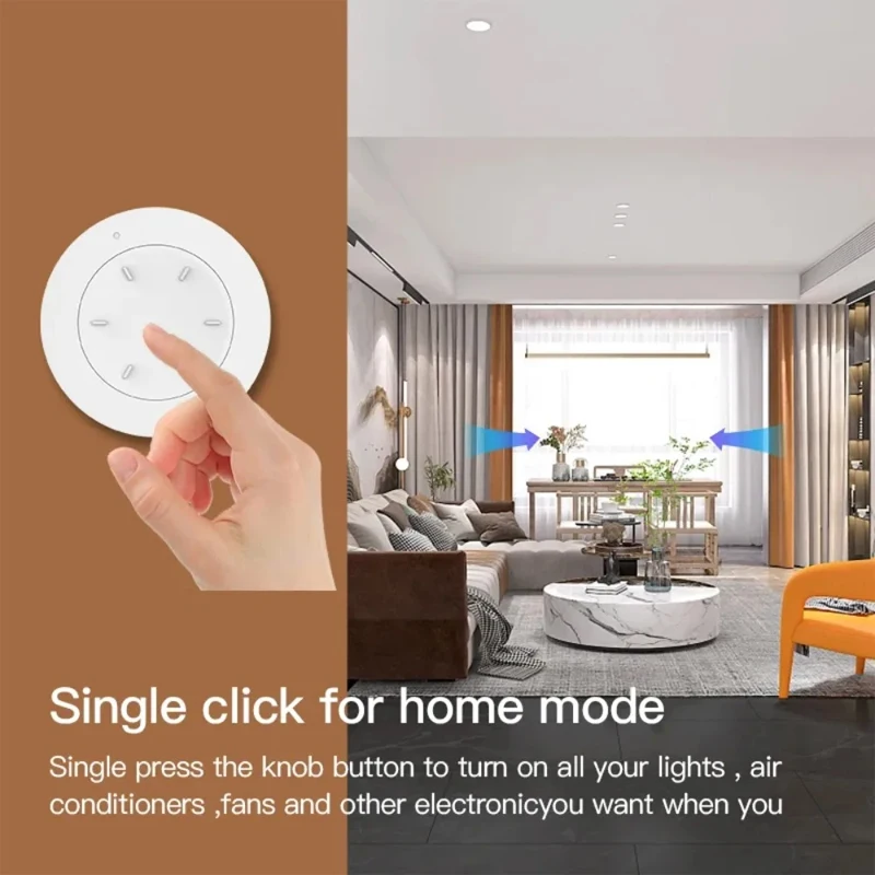 Smart Knob Switch Tuya ZigBee Wireless Scene Switch Dimmer Linkage Push Button Dimmer Light Automation Scenarion Remote Panel