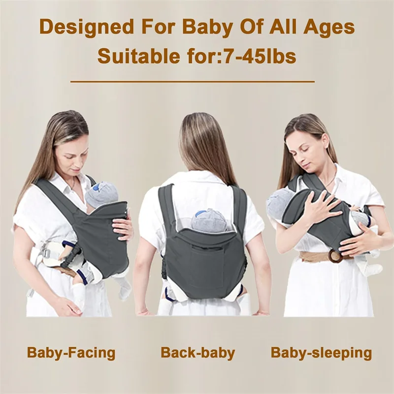 Baby Sling Carrier,Baby Carrier Newborn To Toddler, Adjustable Breathable Carrier, Infant Hip Seat Carrier For Toddler Sling