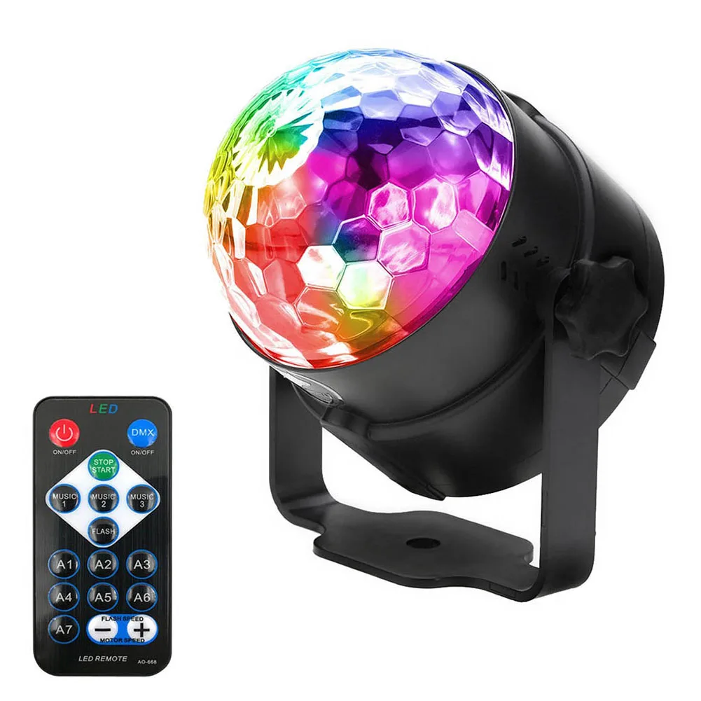 

Sound Activated Disco Ball LED Strobe RBG Lights Lamp for Home Room Party Dance Home Room Party Dance Birthday DJ Bar 1Set