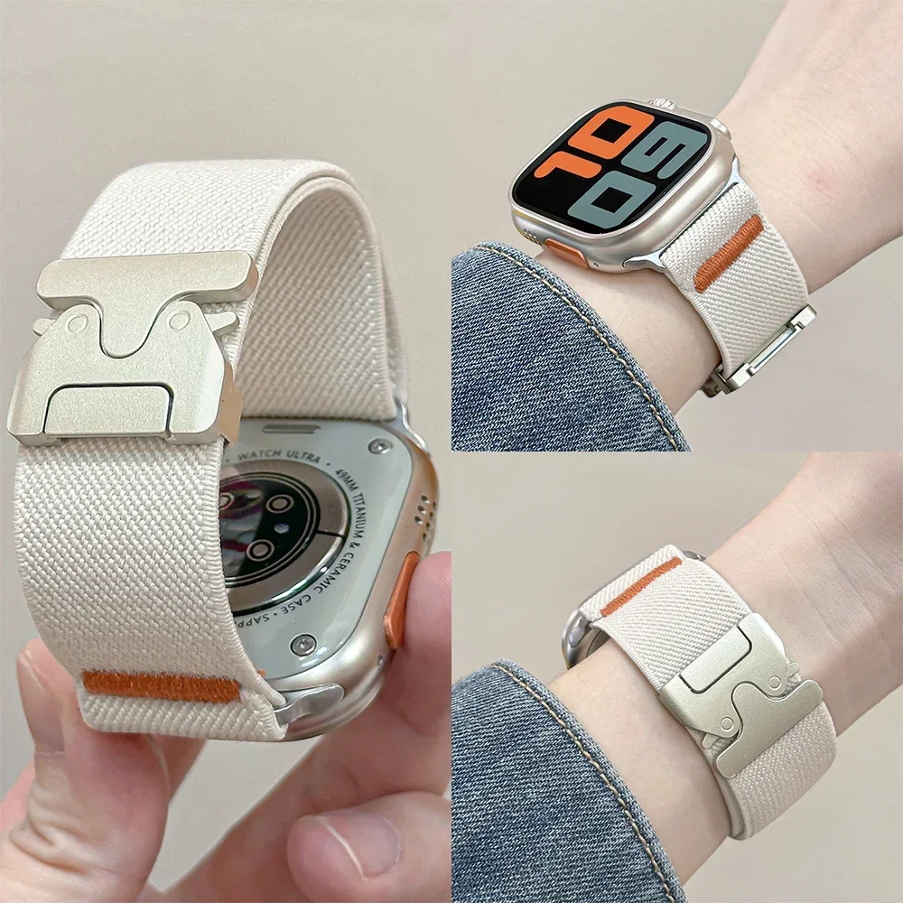 Nylon Straps For Apple Watch ultra 3/2 Band 49mm 45mm 46mm 44mm 42mm 40mm 41mm sport Bracelet IWatch Series 11 10 9 8 7 6 4 SE 3