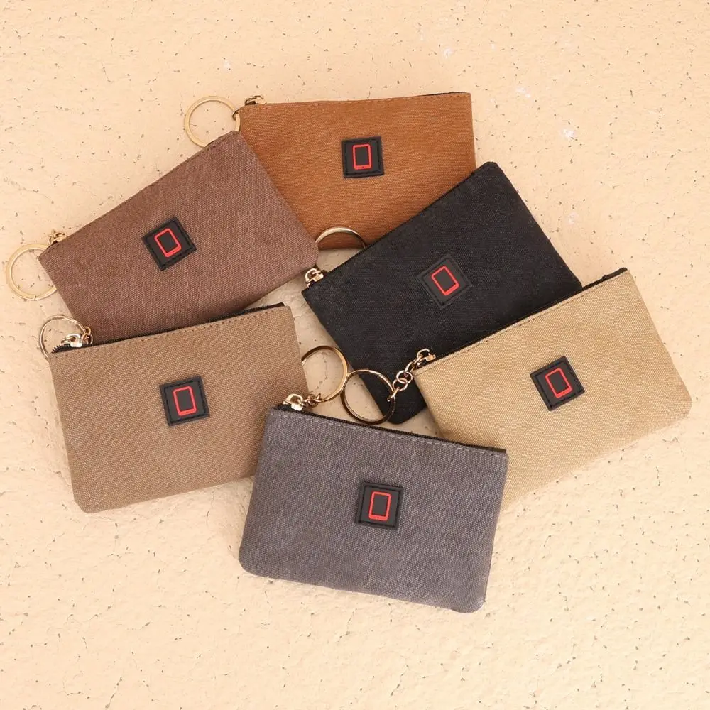 

Durable Canvas Coin Purse Zipper Portable Money Bag Mini Wallet Unisex