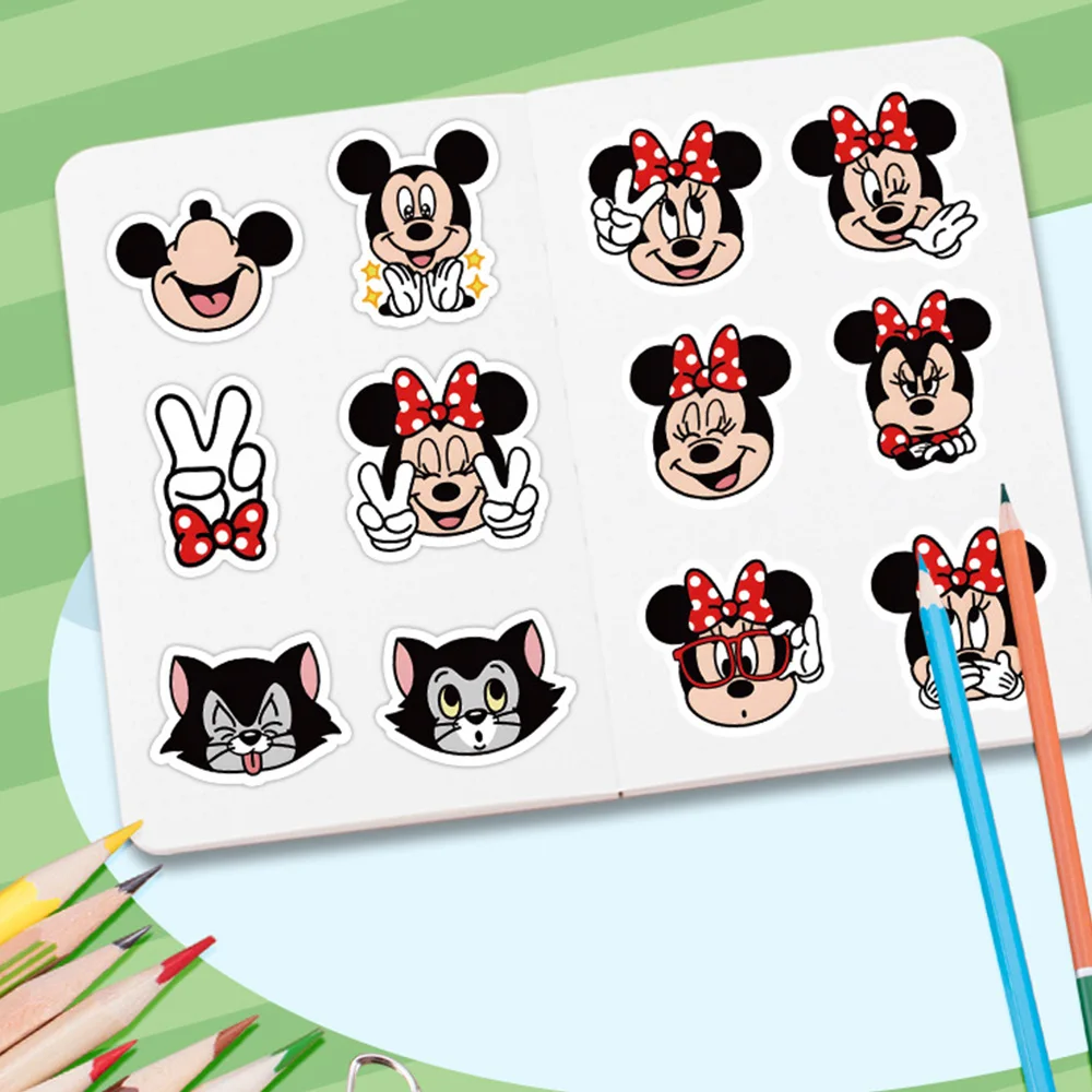 10/30/60pcs Disney Cute Mickey Mouse Graffiti Stickers Cartoon Decal Kids Toy Diary Scrapbook Laptop Luggage Waterproof Sticker