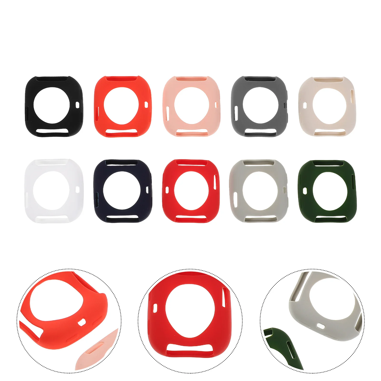 10Pcs Silicone Smartwatch Protective Covers Hollow Detachable Reusable Case Anti-Scratch Anti-Shock Compatible for Amazfit Bip6