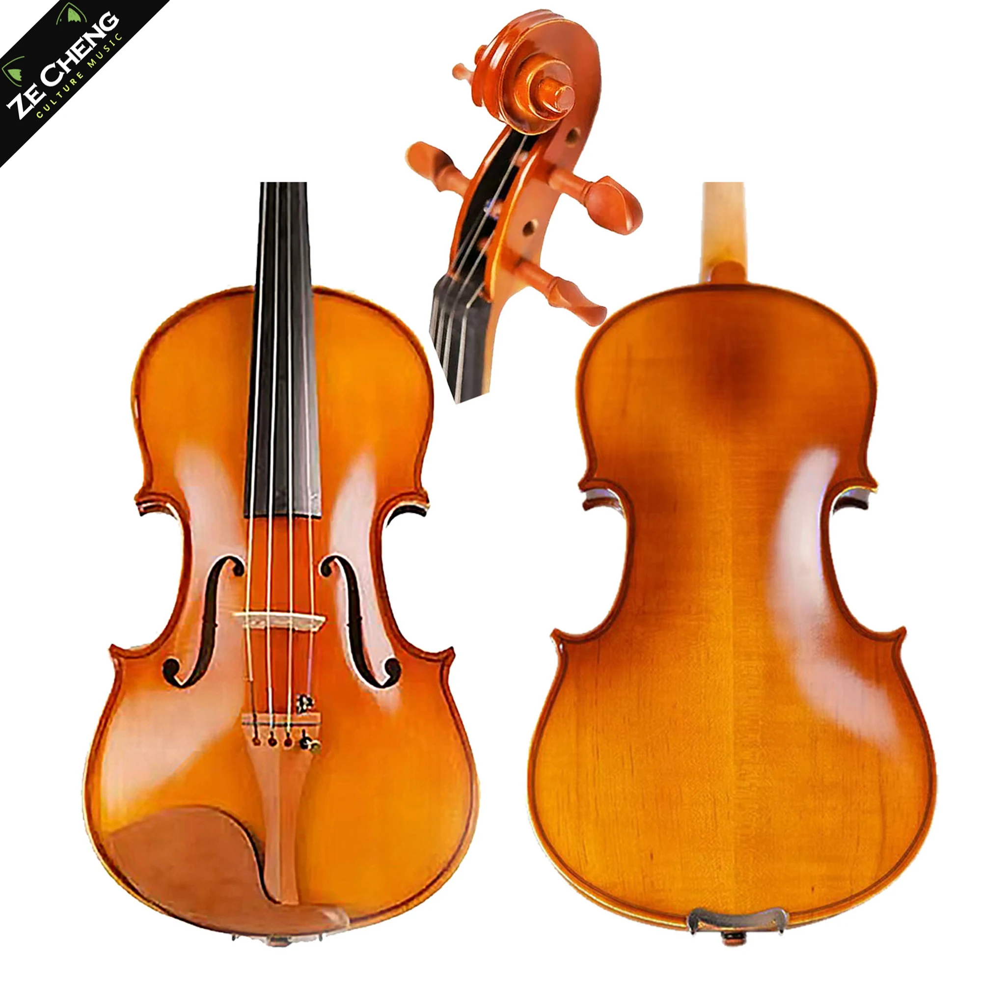 Violin for Students, Handmade Solid Wood Violin for Beginners, Full Size 4/4 3/4 1/2 1/4 with Hard Case, Shoulder Rest, Bow, Strings, Mute