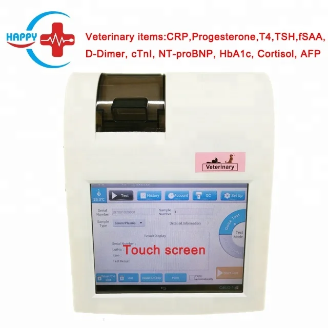 HC-R059A Veterinary Touch screen POCT Analyzer/canine progesterone test machine CRP/Progesterone/T4/TSH/fSAA/D-Dimer/HbA1c