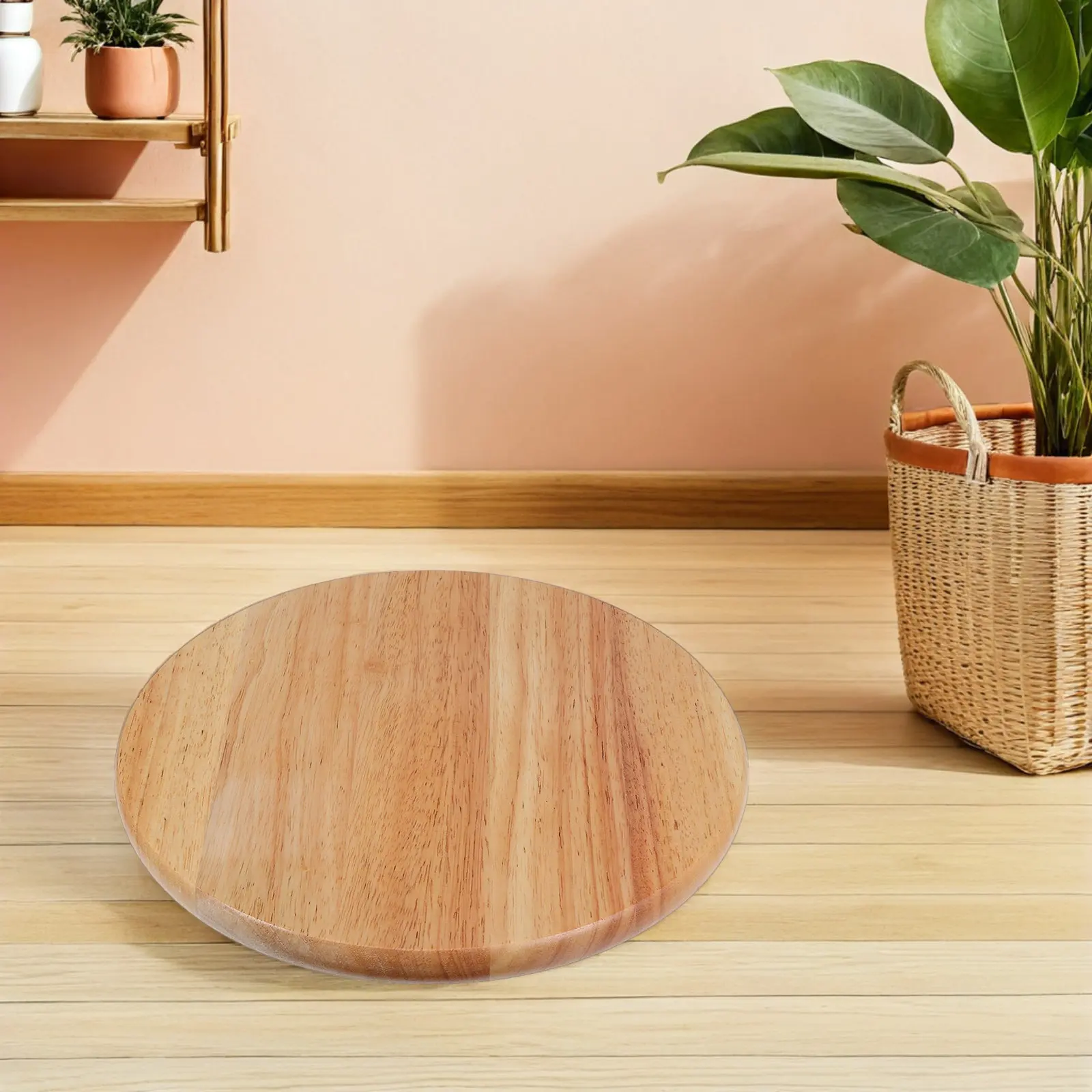 Solid Wood Round Stool Replacement Seat 35Cm Natural Finish High Load Capacity Bar Stool Top for Commercial Home Use Canteen