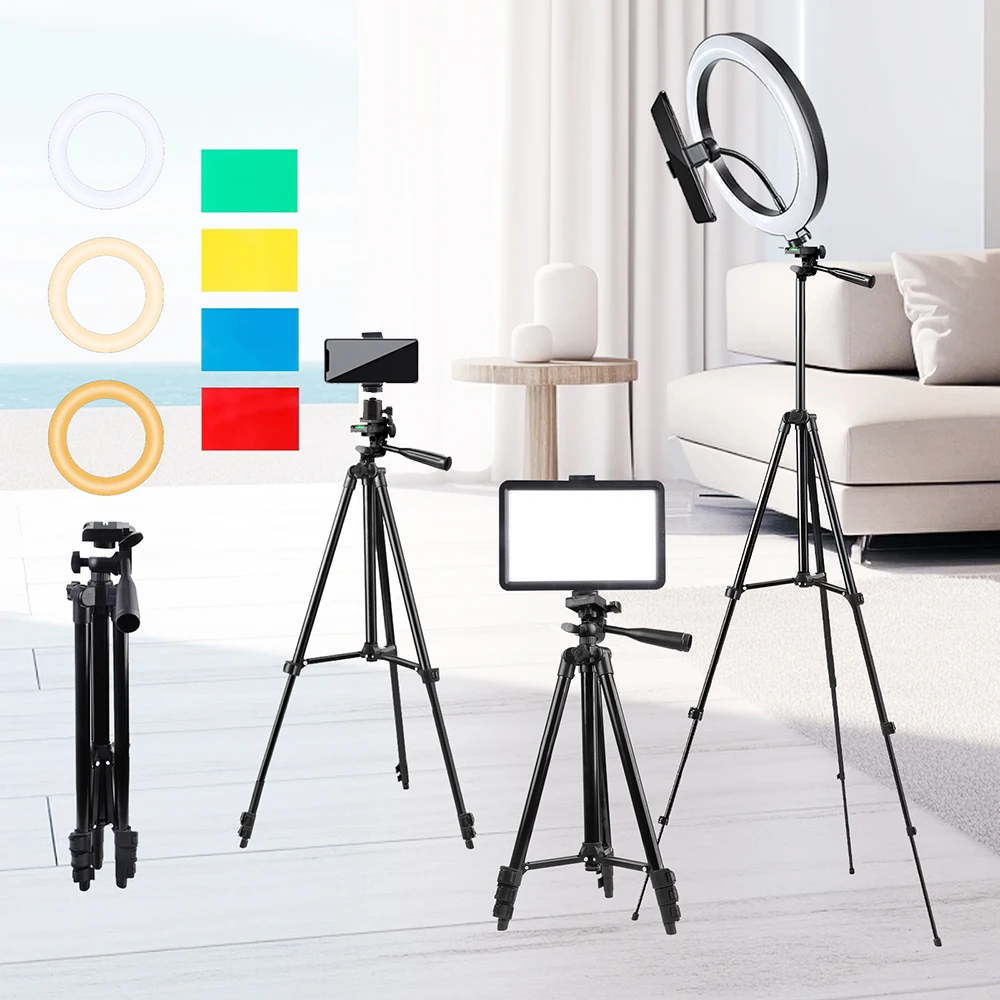 

ZOMEI 20cm 8 inch Led Ring Selfie Light Dimmable Photography Fill Lighting Kit Lamp with 130cm Tripod For Live Video Lamp Beads