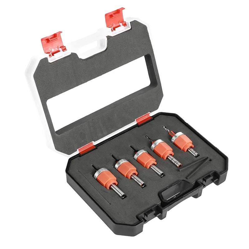 

JHD 5 Pcs 5/16 Inch Heavy Duty Puncher Single Hole Punch With Adjustable Screw Cover And 5 Limit Countersink Drill Bits