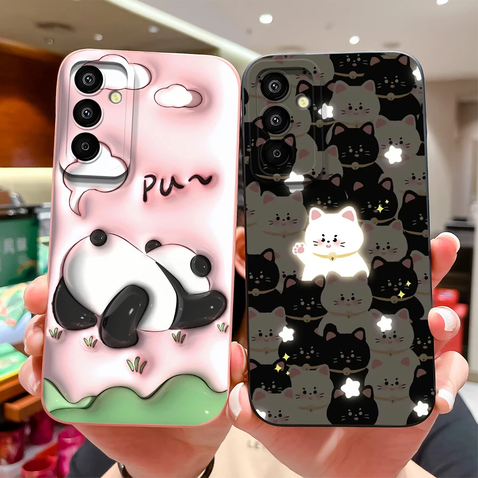 For Samsung Galaxy F15 M15 Cases F13 M13 Case Panda Cat Silicone Funda For GalaxyM15 Coque GalaxyM13 Back Cover F15 Shell Carcas