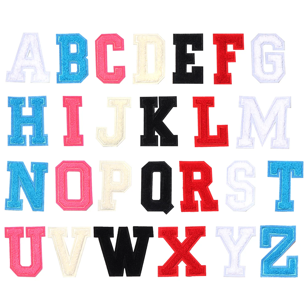 Embroidery Alphabet - 26PCS A~Z Coloured Towel Embroidery Alphabet