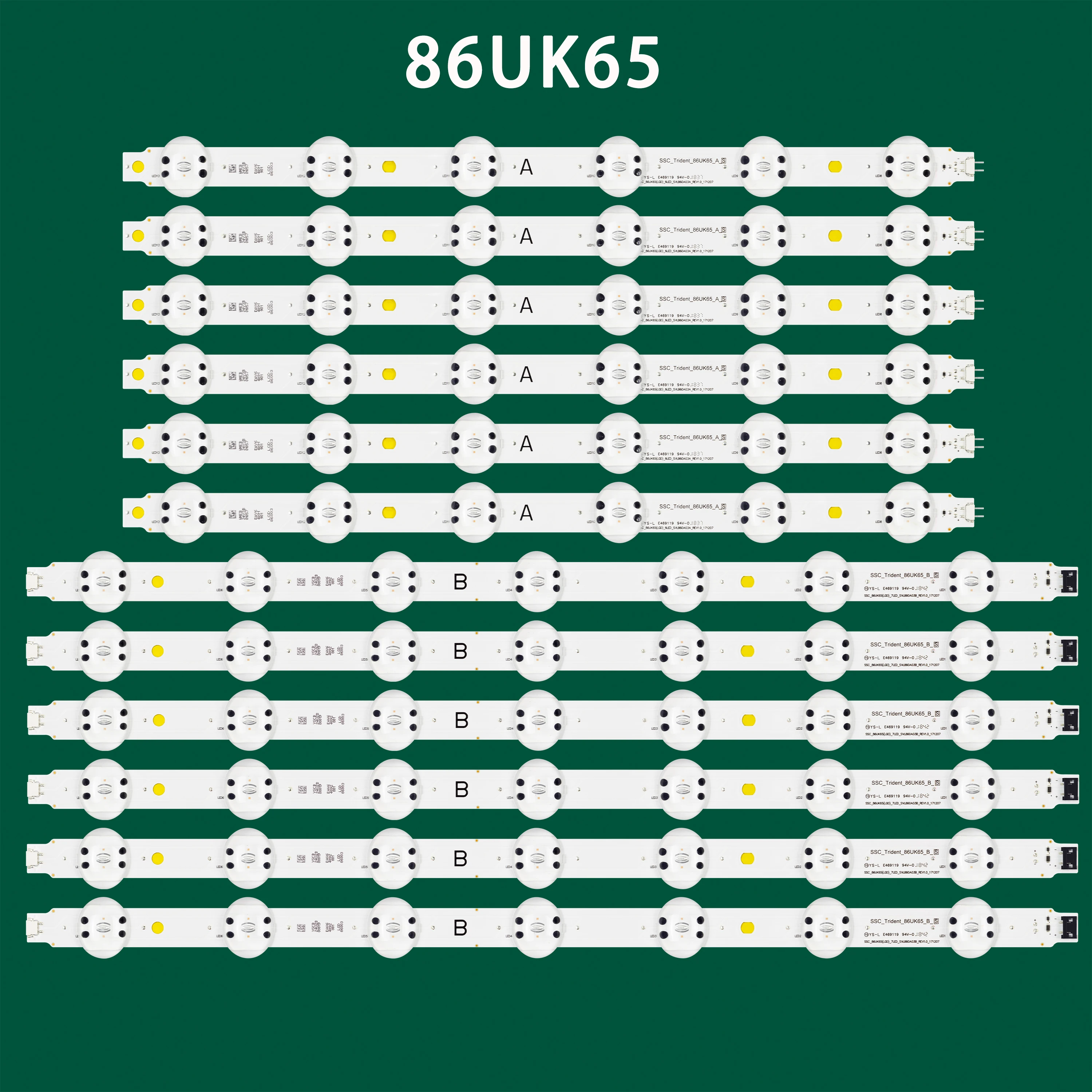 

Светодиодная лента для 86UK6570PUB 86UL3E-TJ 86UK7500 86UK6570 86UK8070 86UN8570 SSC_86UK65(LGD)_6LED_SVL860A03A SSC_Trident_86UK65