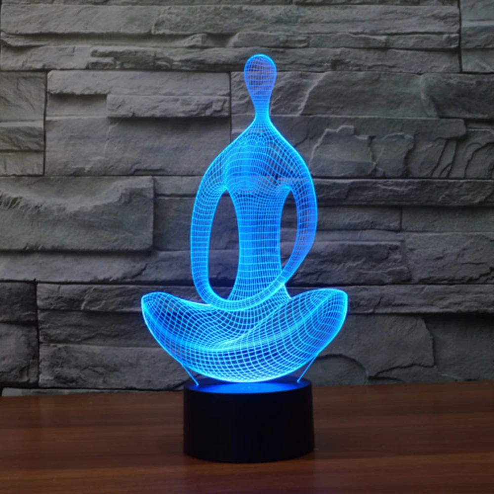 Yoga Meditation Table Lamp Home Bedroom Decoration Color Changing LED Night Lights for Kids Adult Birthday Christmas Gifts