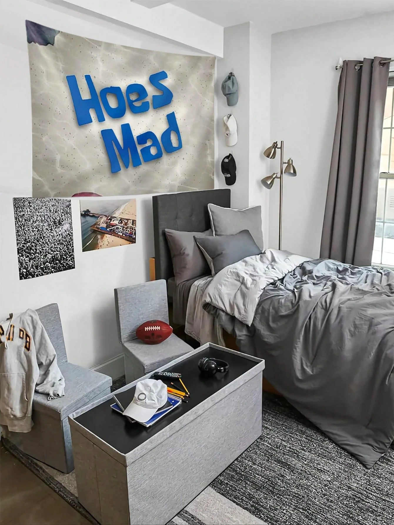 JIT Hoes Mad Гобелен Жирный Синий Текстовый Узор для Острых Домашнего Декора Юмористический Модный Для Гостиной Спальни Настенное Искусство Высокое Качество