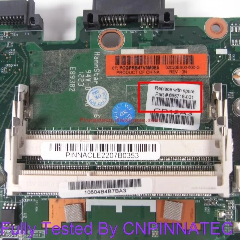 665718-001 665718-501  Motherboard for HP Compaq PROBOOK 6565B