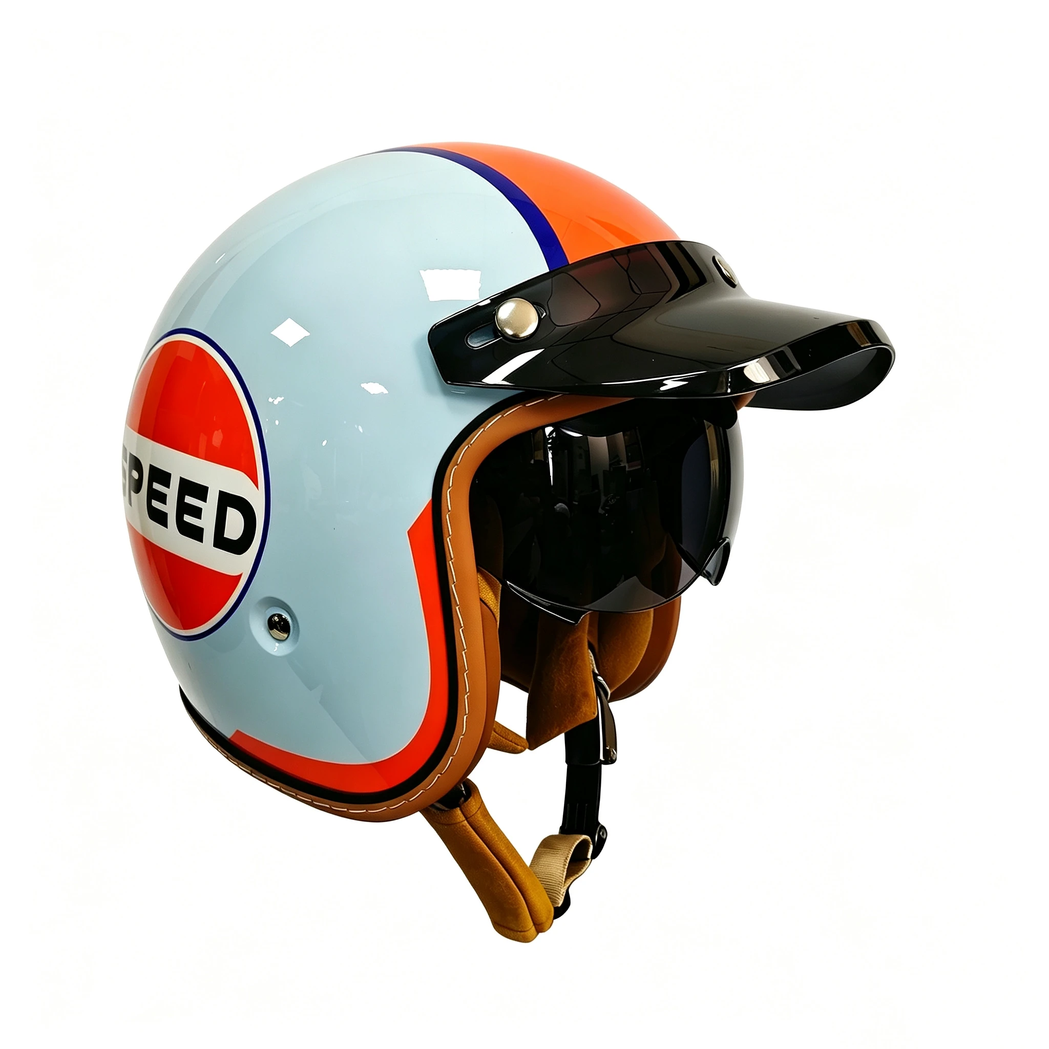 

Unisex Retro Motorcycle Helmet Three-Quarter Cruise American Style Safety Cap for Men And Women Electric Bike Riders Four Season