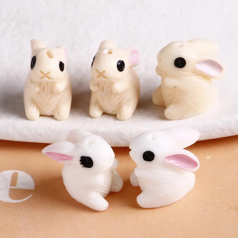 

New style 50pcs/lot cartoon animals rabbits shape resin straight holes beads diy jewerly earring/garment accessory