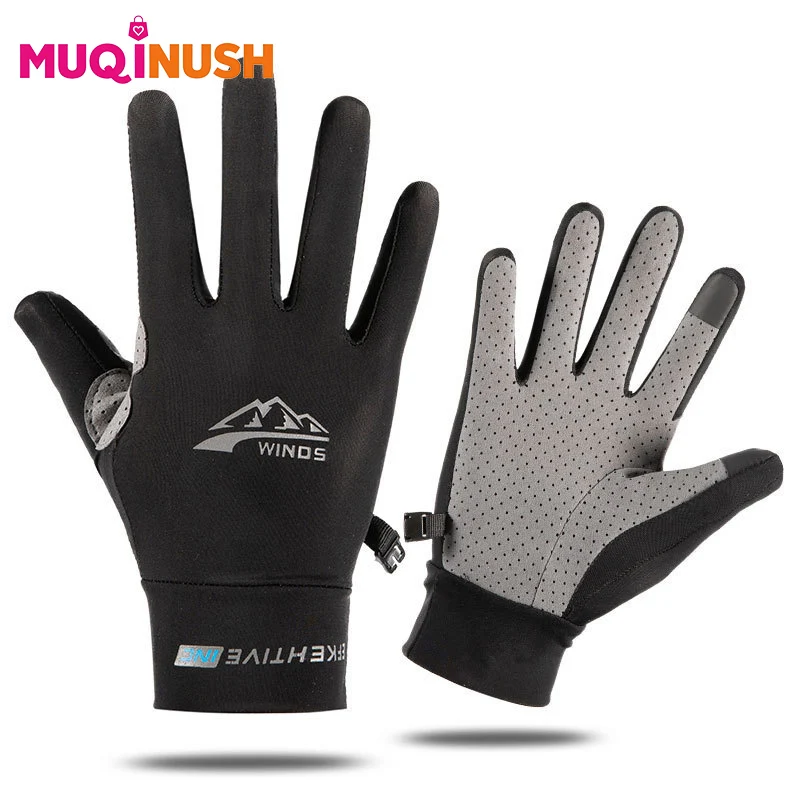 

Sports Gloves Bicycle Ice Silk UV Protection Gloves Thin Design Fingerless Gloves Breathable Suitable For Fitness Hiking Fishing