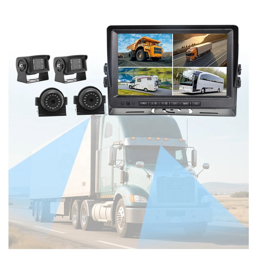 Smart ADAS System Bus Monitor 9 Inch Car Screen Rearview Back Camera With Sim Card For Vehicle Truck Security Video Kit
